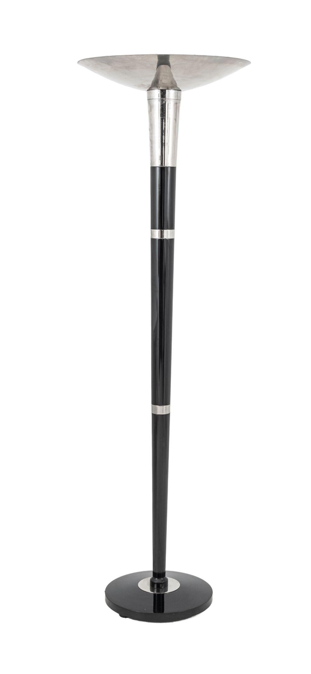 French Art Deco Style Chrome Floor Lamp siglo XX en venta