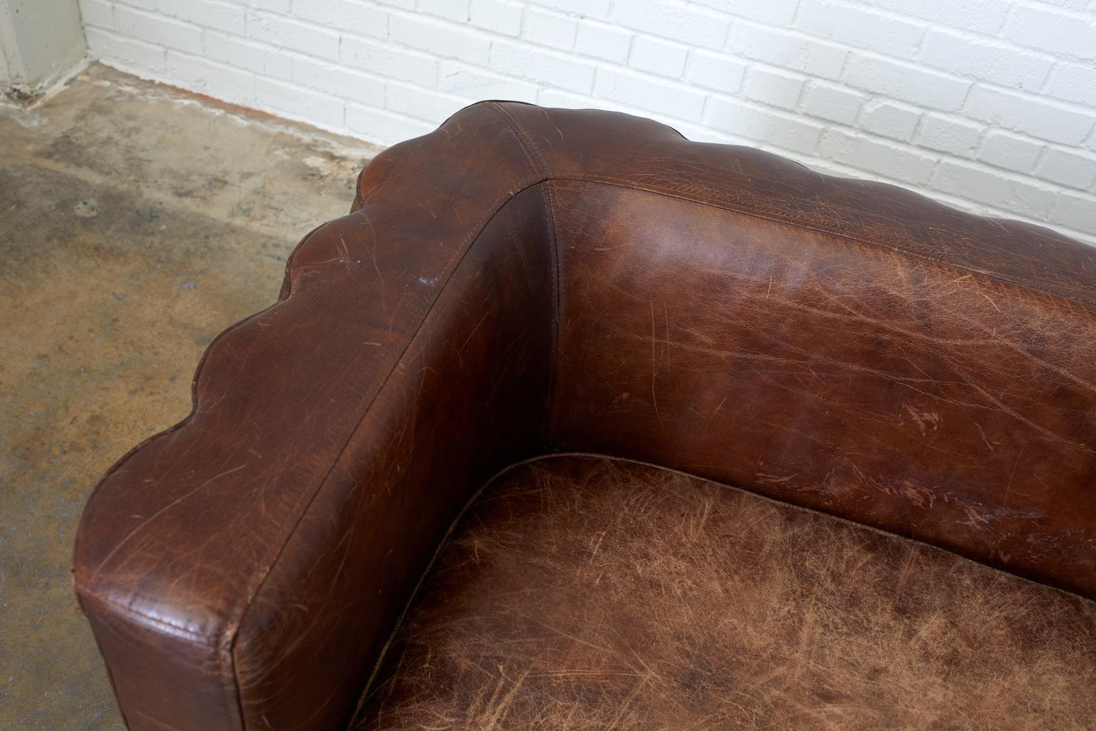 leather channel sofa