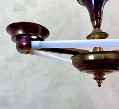 French Art Deco Style Copper Hanging Light