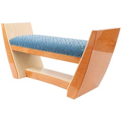 French Art Deco Style Custom Wooden Upholstered Benches