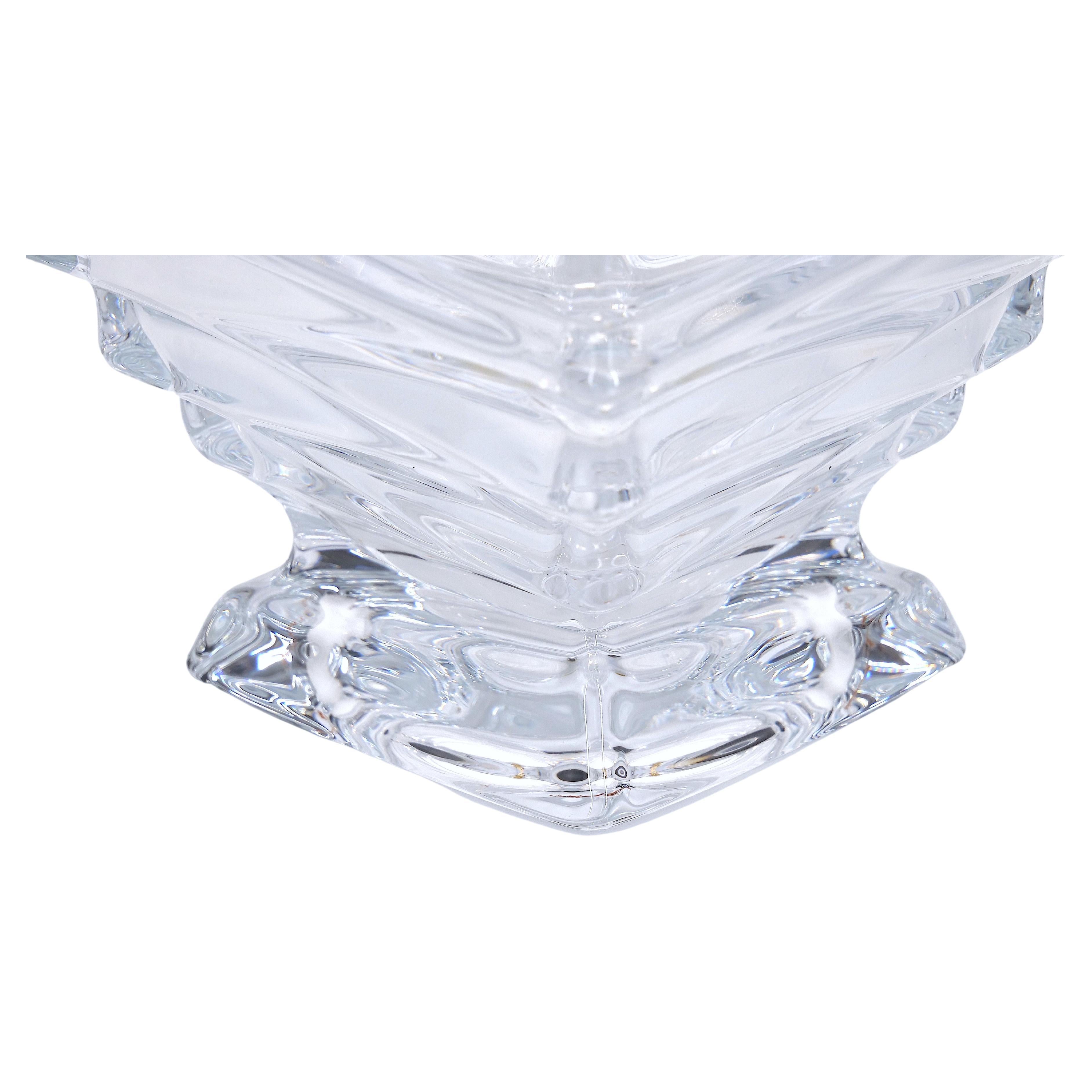 French Art Deco Style Cut Crystal Covered Dish For Sale 2