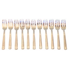 Fourchettes à dessert françaises de style Art déco par Ste. France Orfevrerie-Set of 12