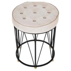 Pouf ou repose-pieds en forme de tambour de style Art Déco français