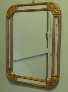 French Art Deco Style Gilt Cushion Mirror
