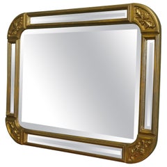 French Art Deco Style Gilt Cushion Mirror