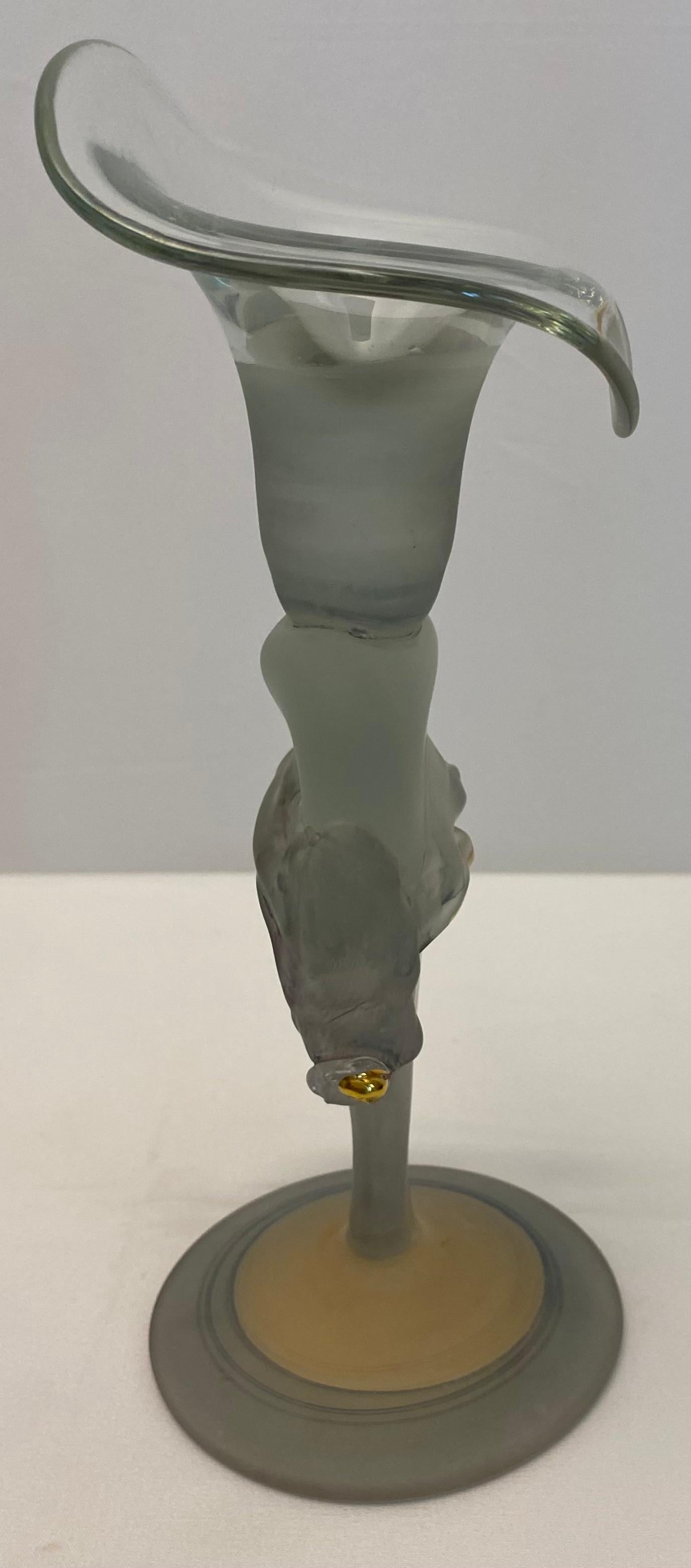 French Art Deco Style Glass Bud Vase Manner Erte Elte Vase In Good Condition For Sale In Miami, FL
