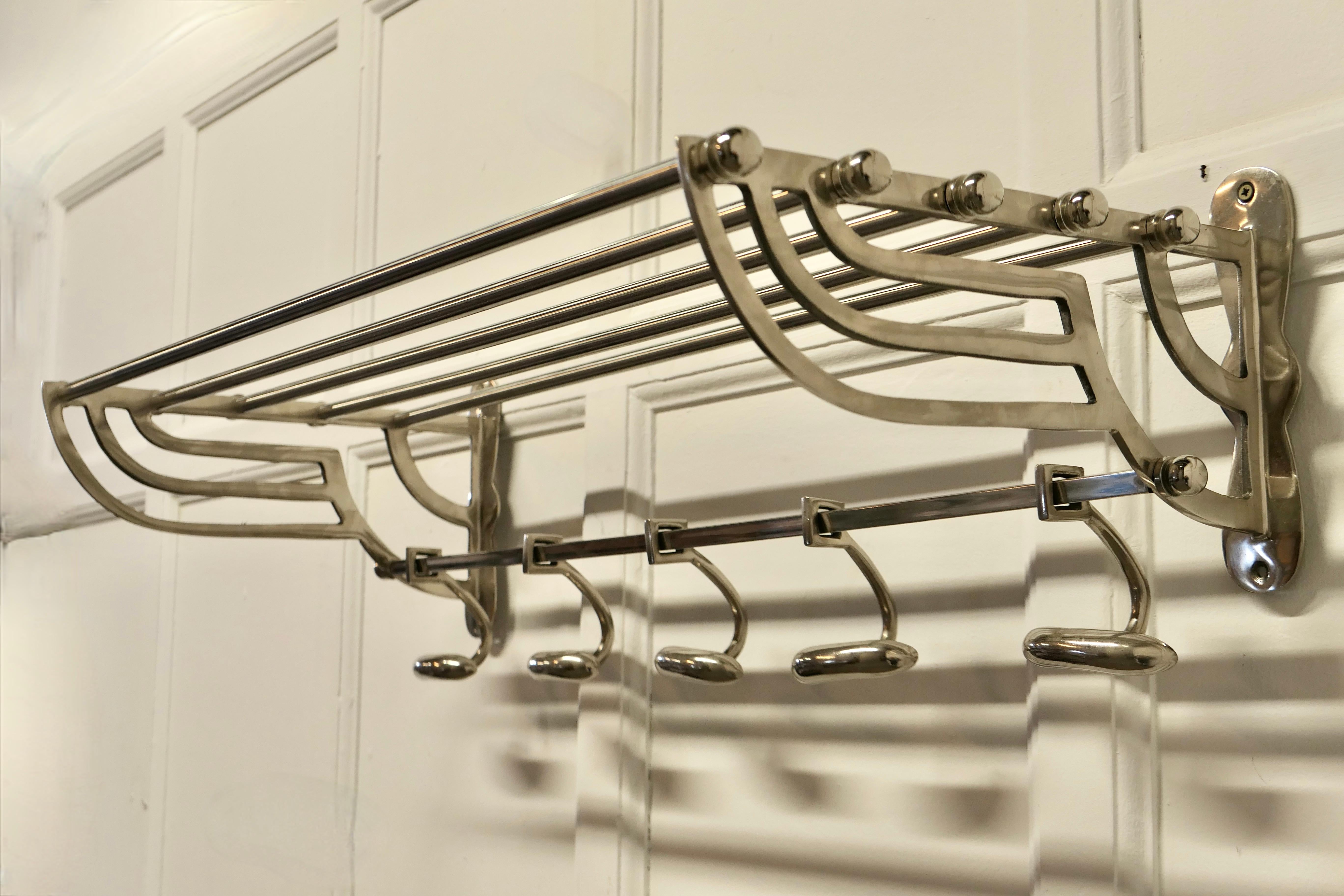 Chrome French Art Deco Style Hat and Coat Rack