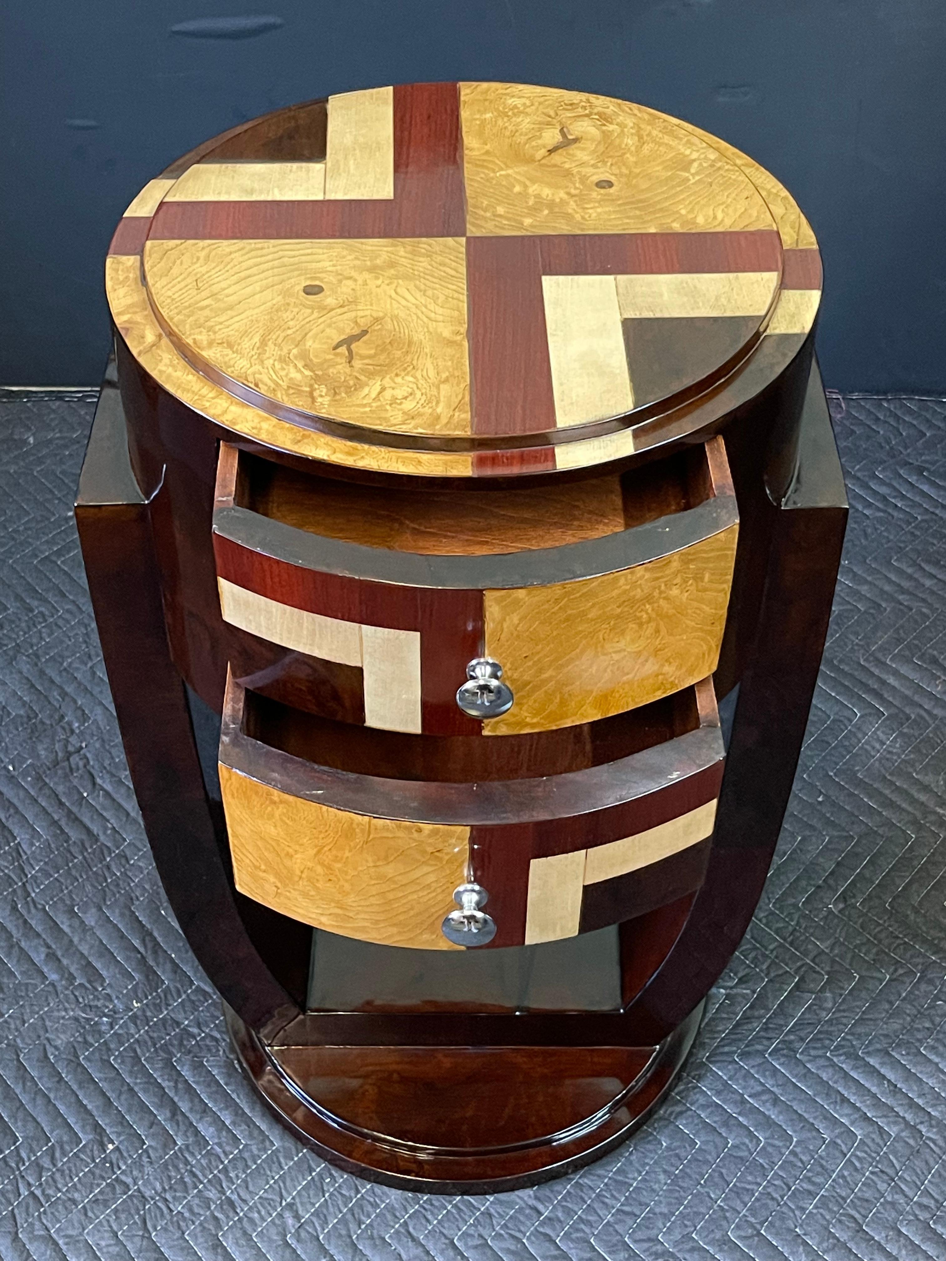 French Art Deco Style Inlaid Side Table 6