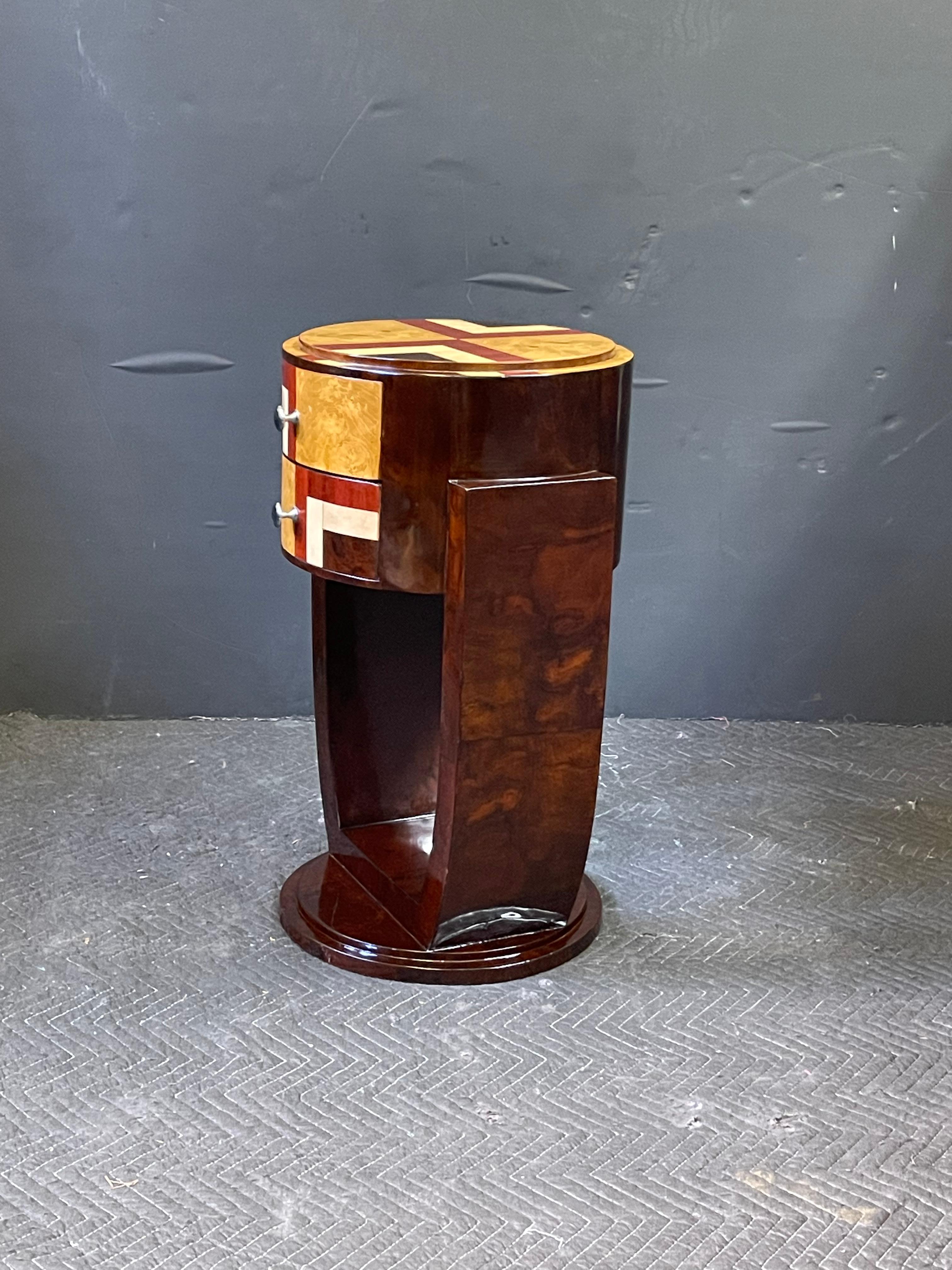 French Art Deco Style Inlaid Side Table In Good Condition In Atlanta, GA