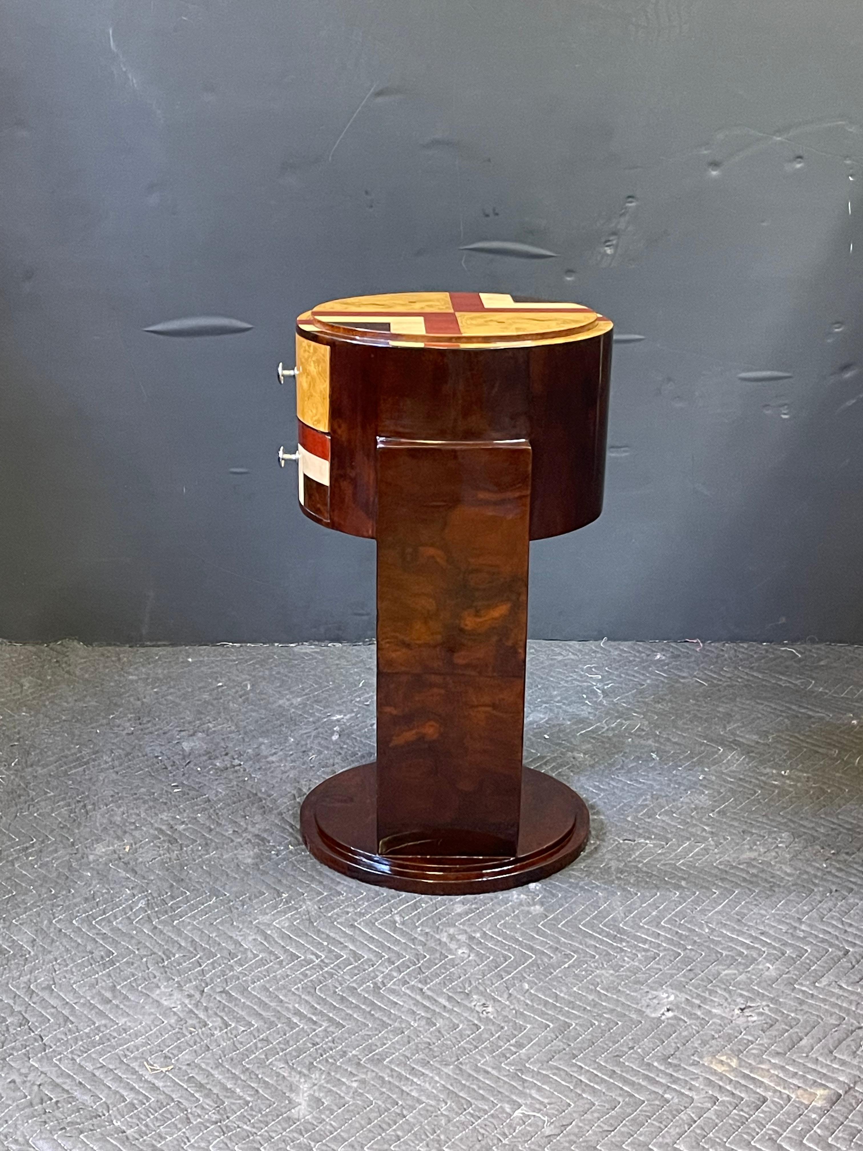 20th Century French Art Deco Style Inlaid Side Table