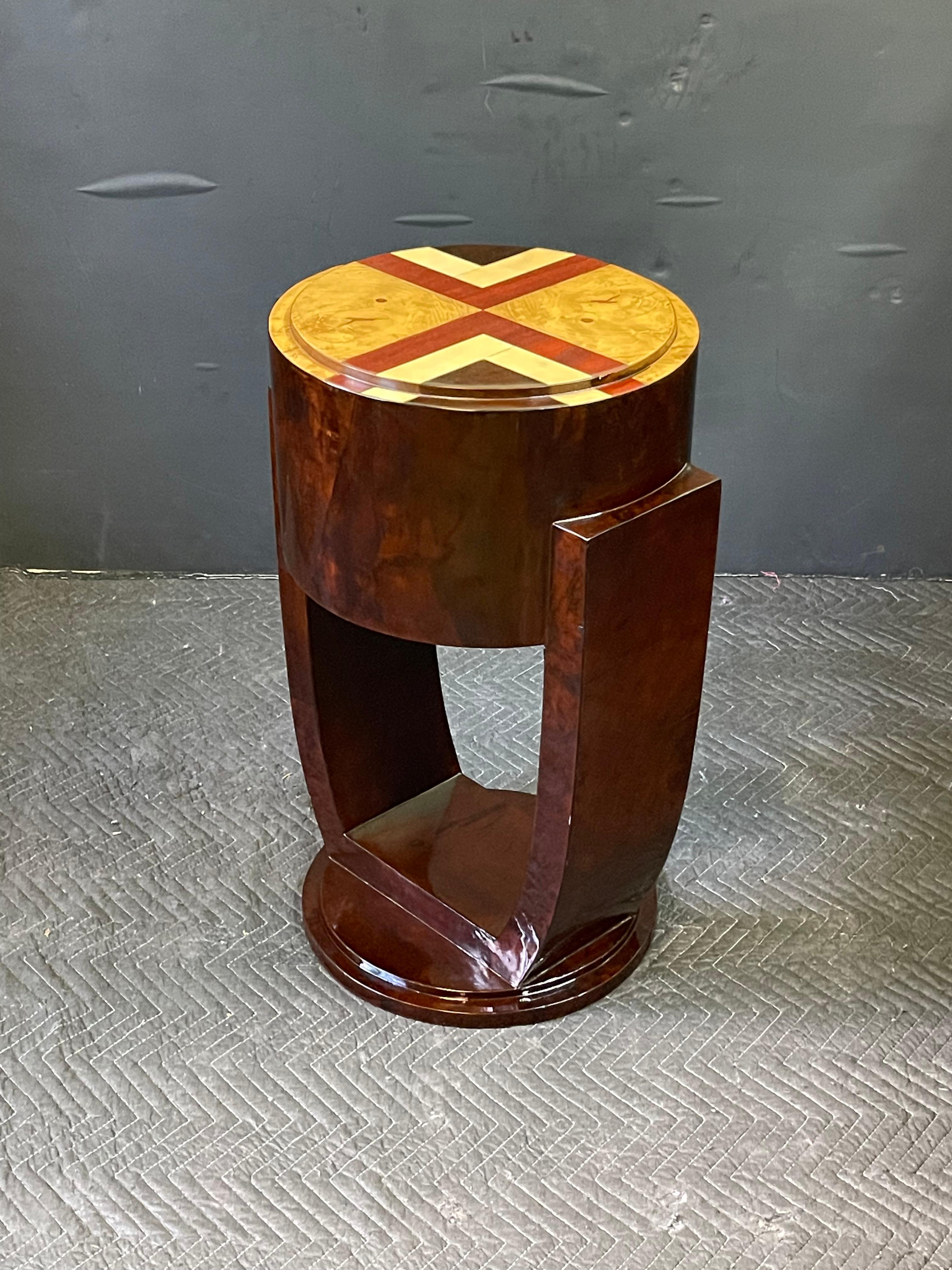 French Art Deco Style Inlaid Side Table 1