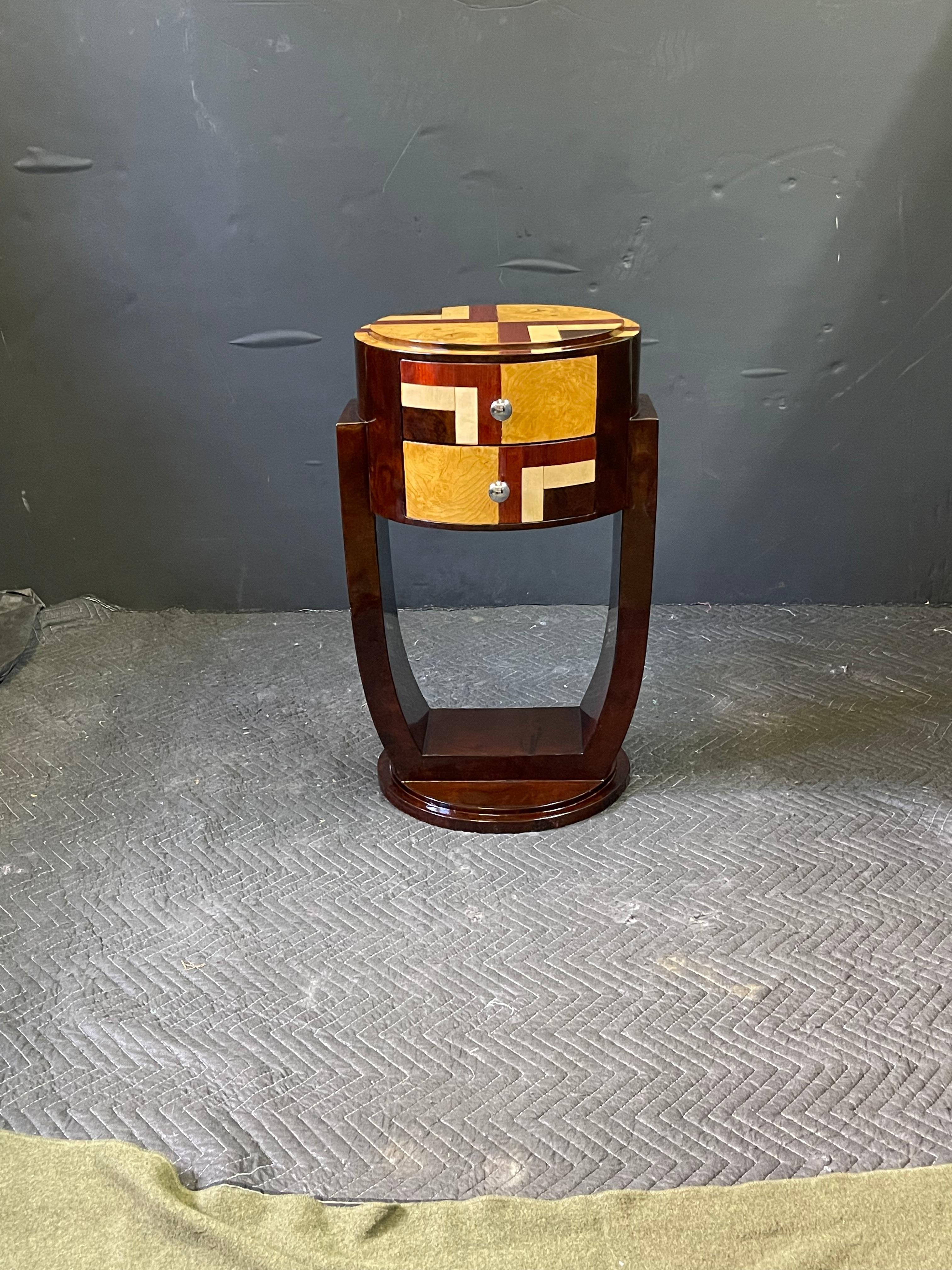French Art Deco Style Inlaid Side Table 2