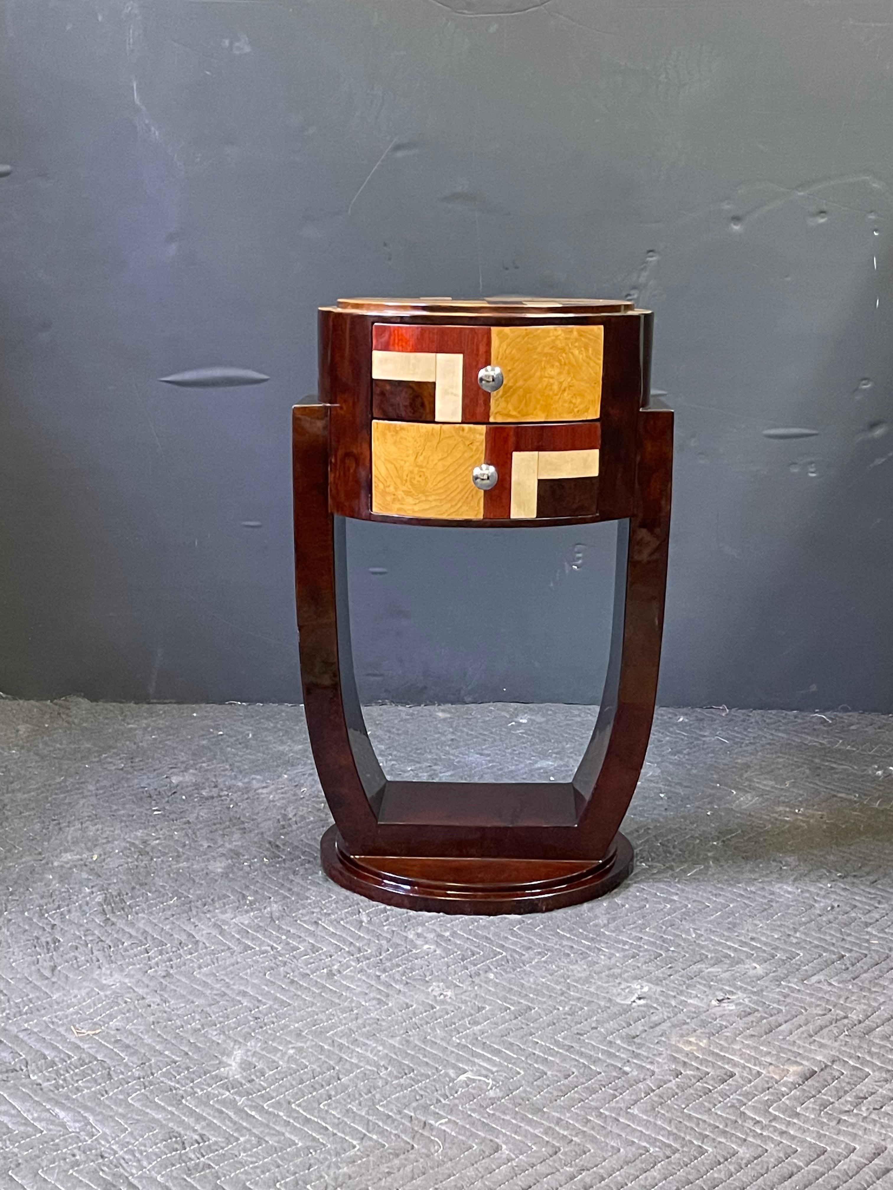 French Art Deco Style Inlaid Side Table 3