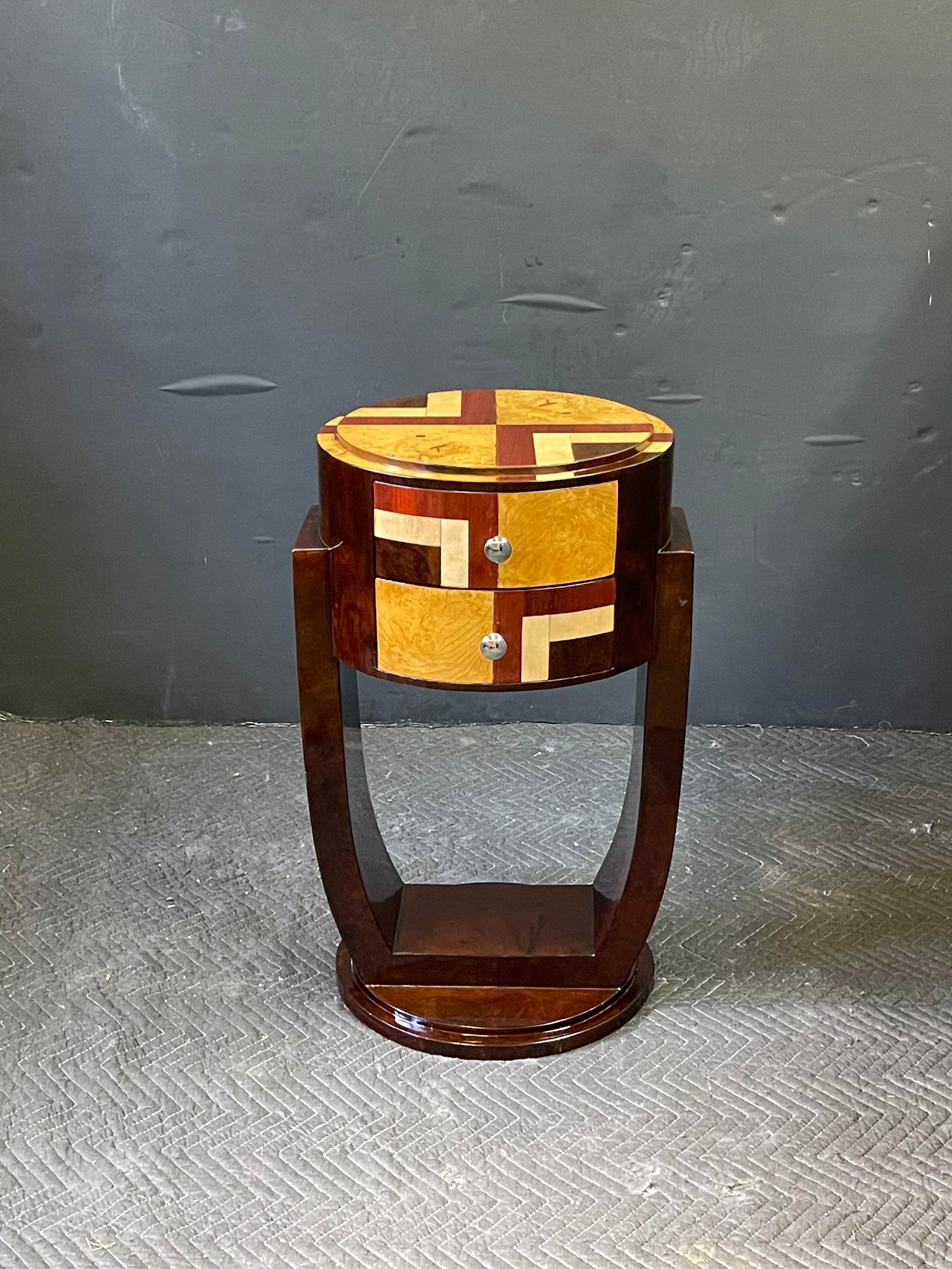 French Art Deco Style Inlaid Side Table 4