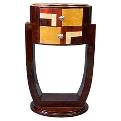 French Art Deco Style Inlaid Side Table
