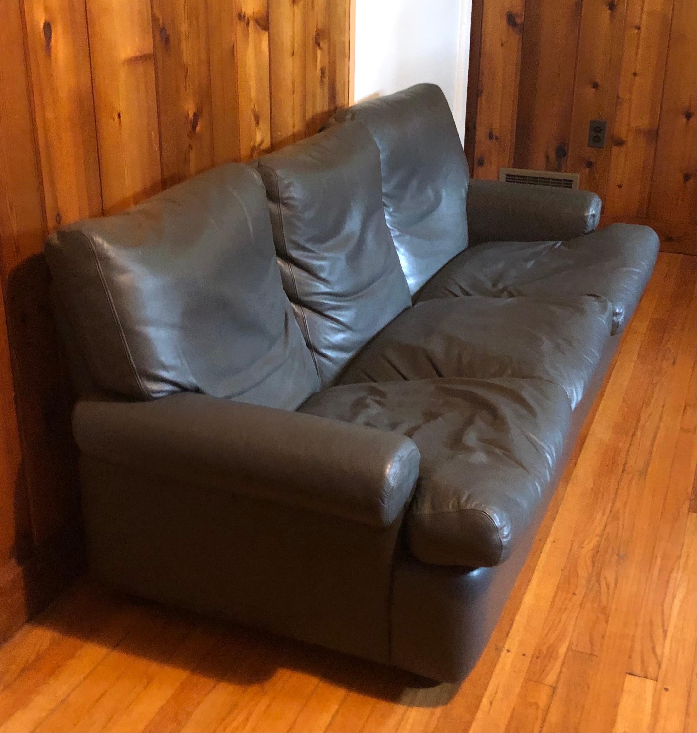 art deco leather sofa