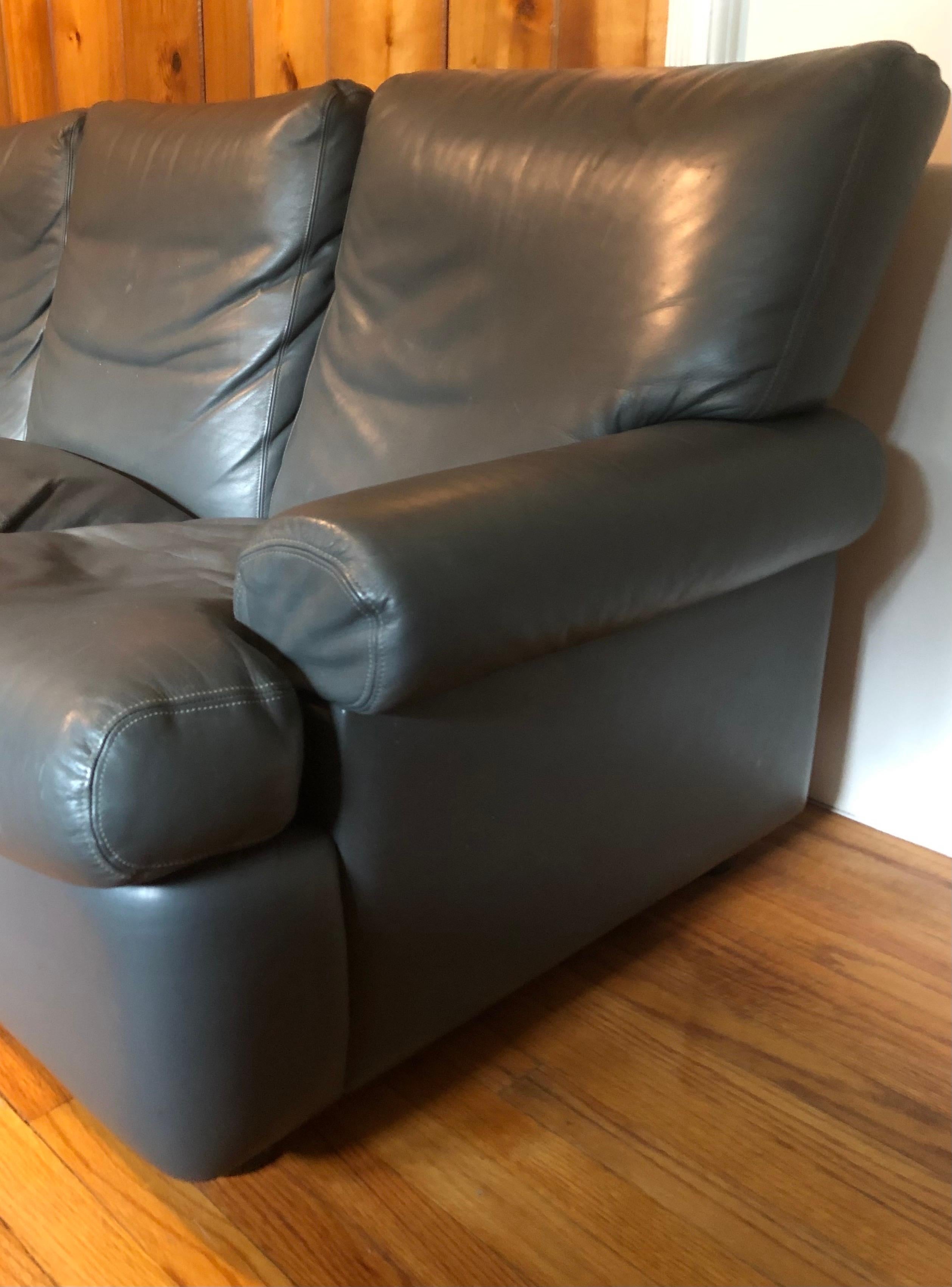 relaxed leather sofa