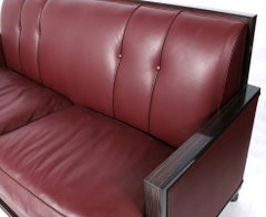 French Art Deco Style Leather Sofa