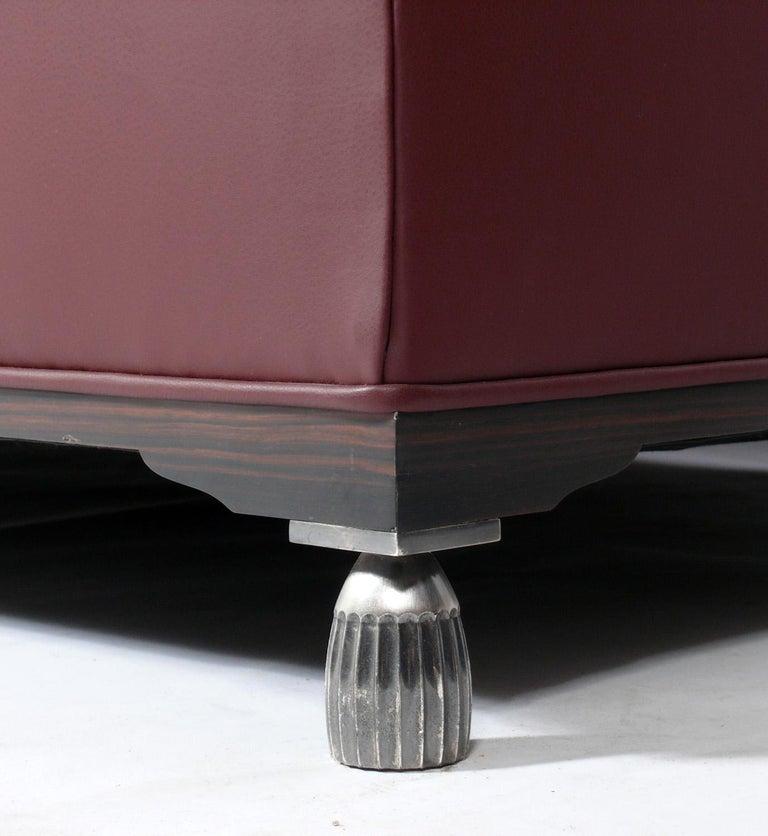 Französisches Ledersofa im Art-Déco-Stil (amerikanisch) im Angebot