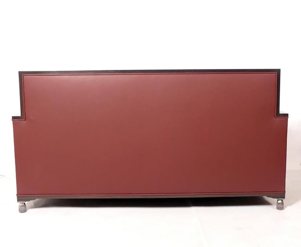 Französisches Ledersofa im Art-Déco-Stil im Zustand „Gut“ im Angebot in Atlanta, GA