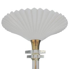 French Deco Lucite Messing Stehlampe