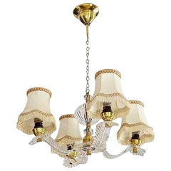 French Art Deco Style Lucite Chandelier, 1950s