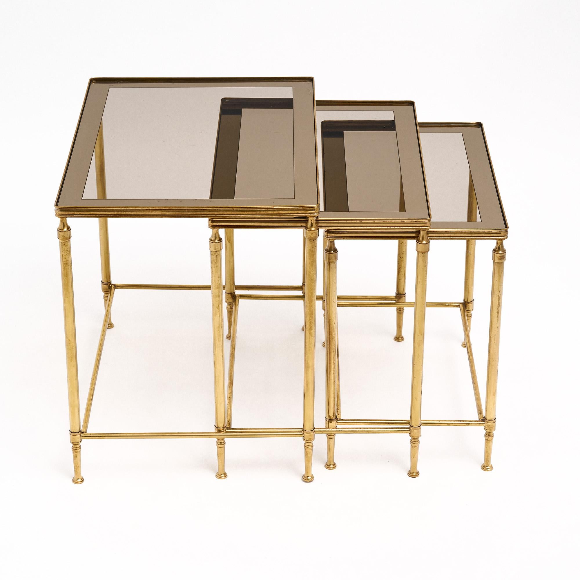 Late 20th Century French Art Deco Style Nesting Tables For Sale