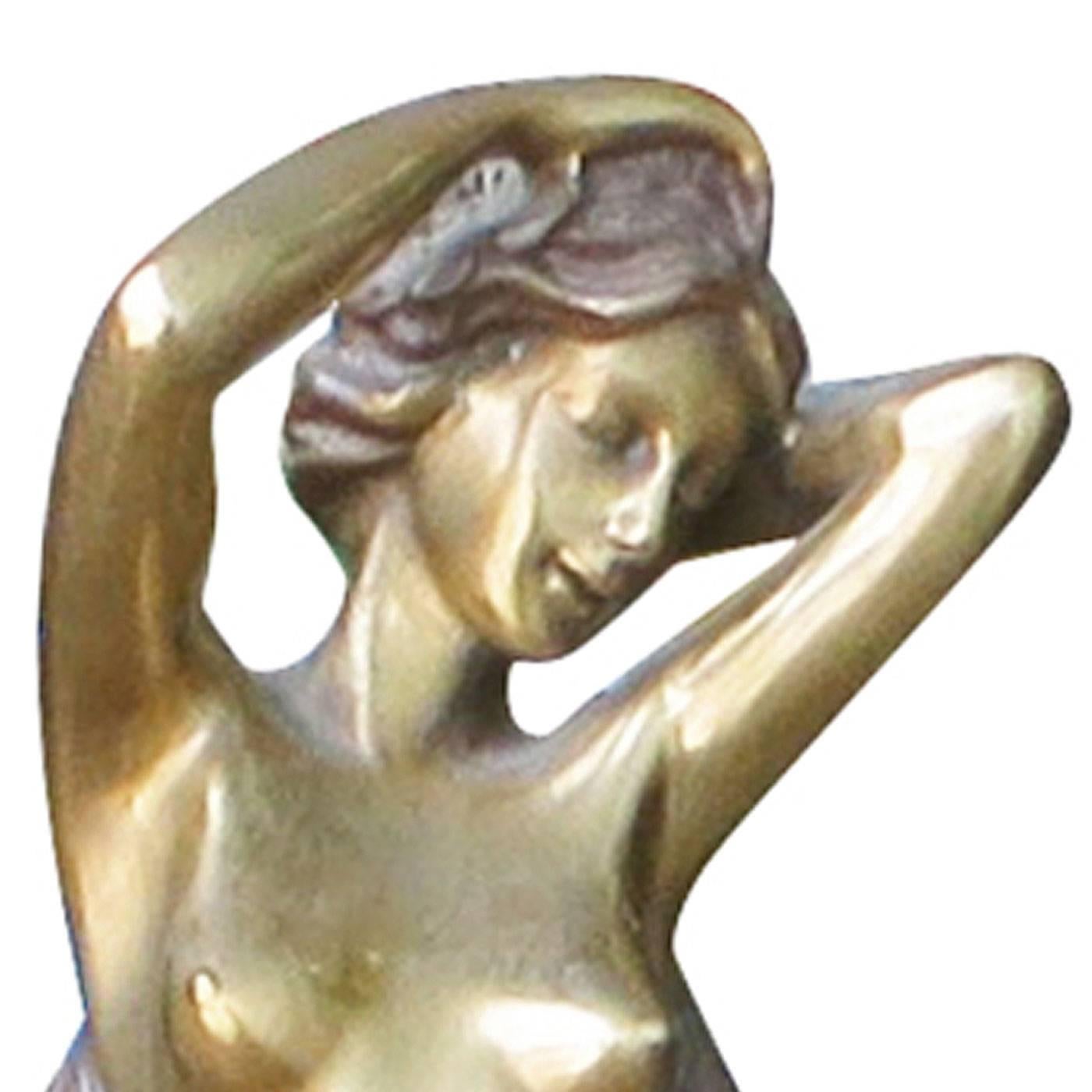 Bronze French Art Deco Style Nude Figural Female Andirons Firedogs