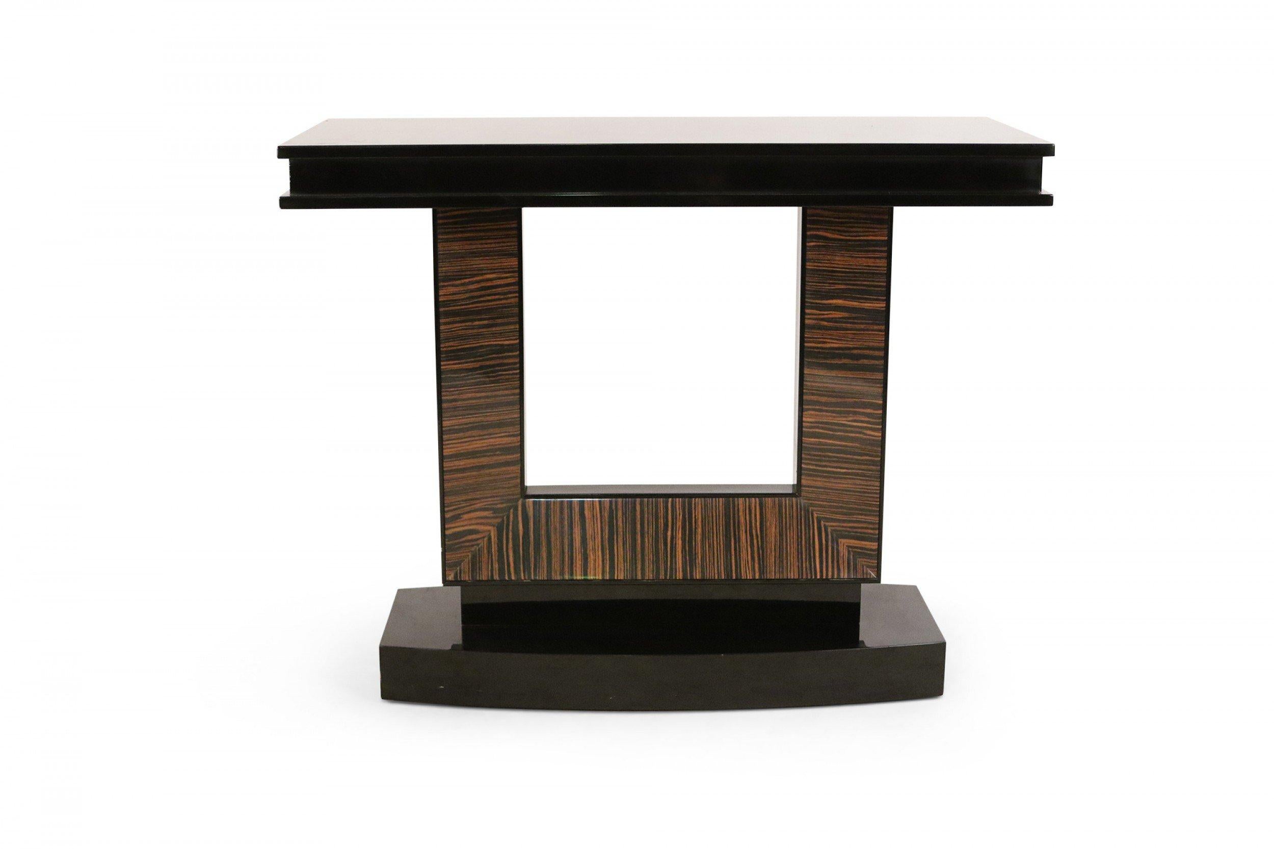 French Art Deco Style Palisander Veneer Console Table For Sale 5