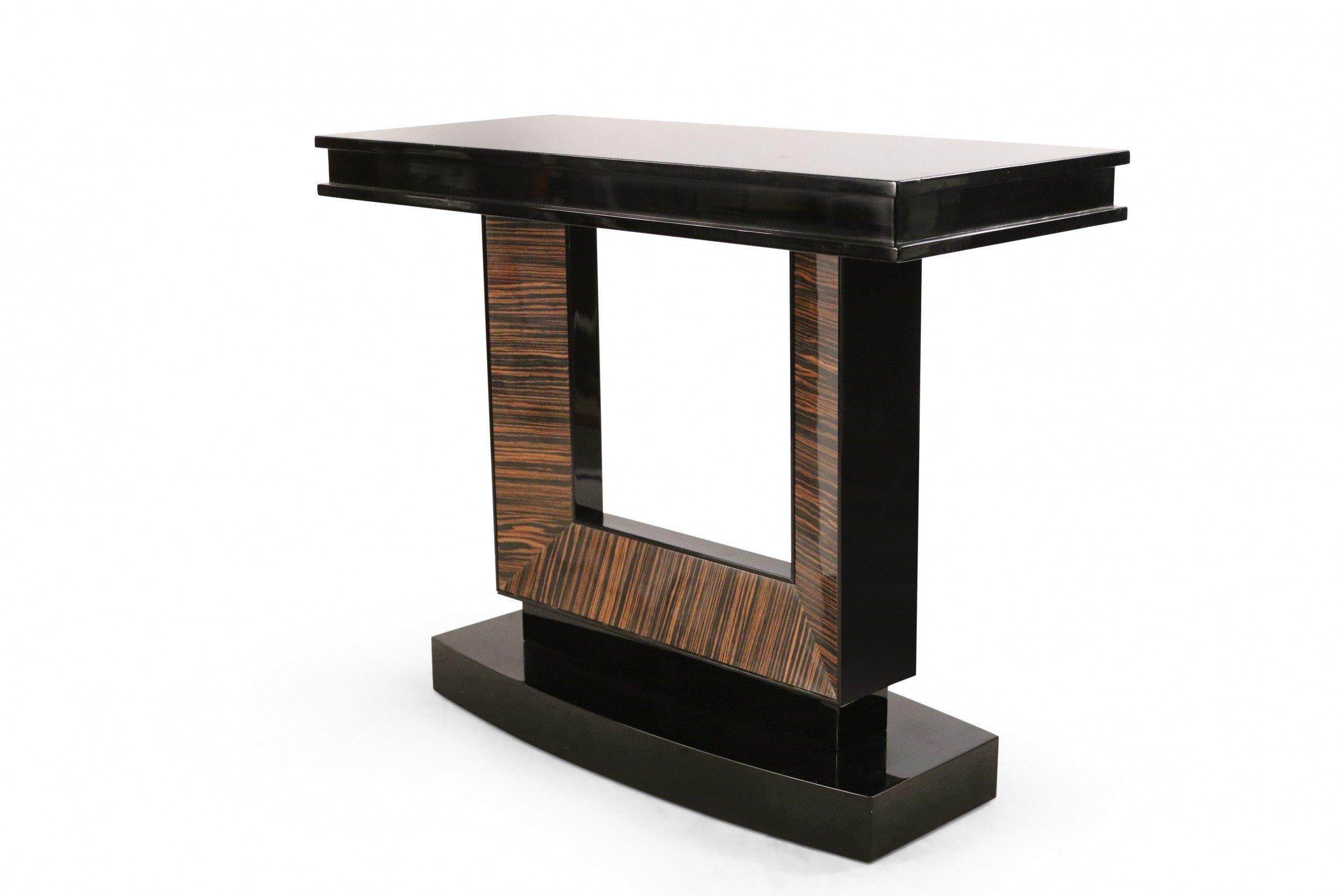 French Art Deco Style Palisander Veneer Console Table For Sale 8