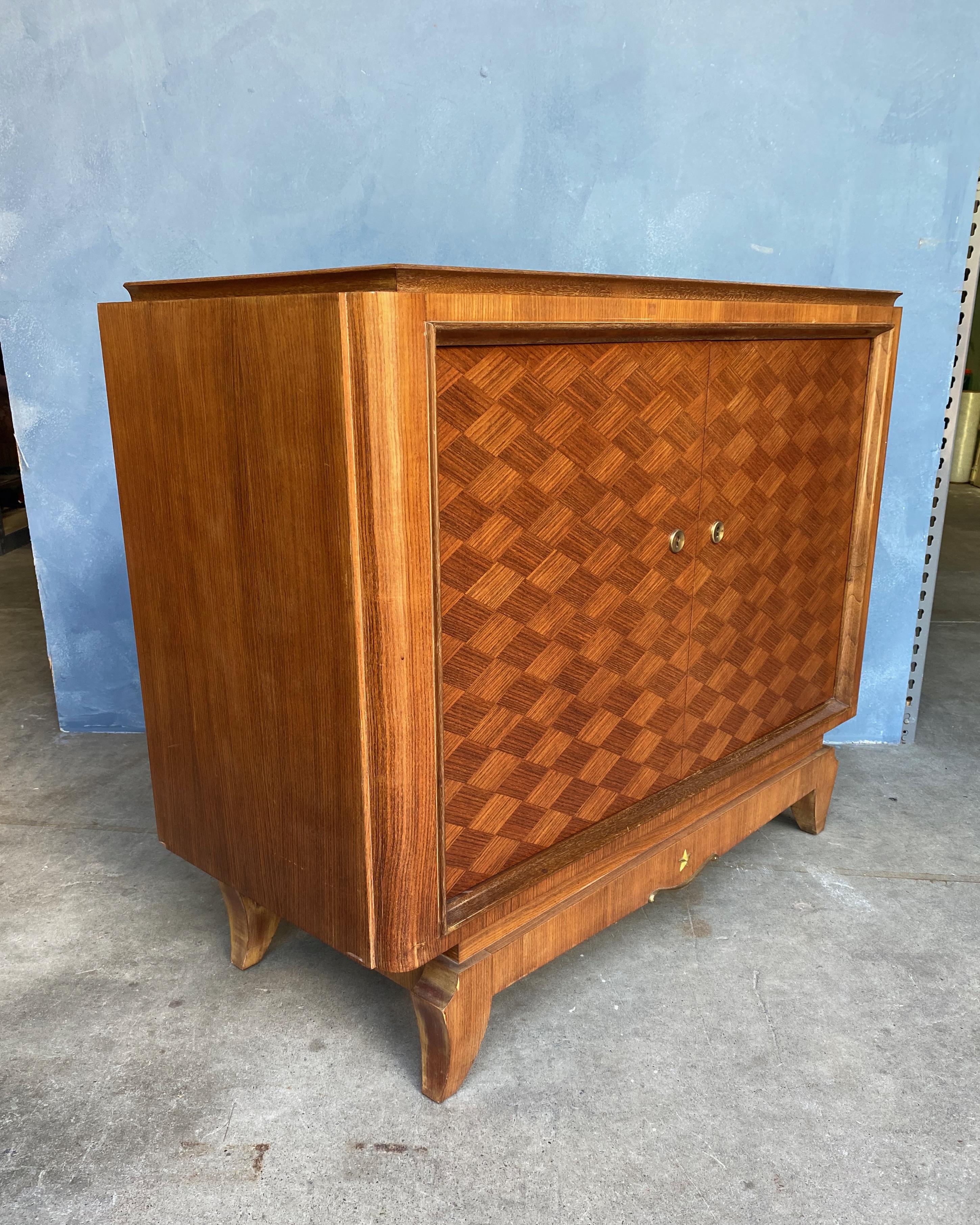Veneer French Art Deco Style Rosewood Cabinet