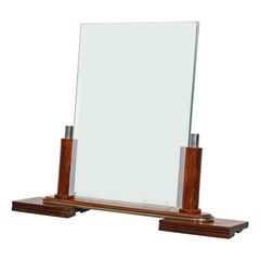 French Art Deco Style Rosewood & Silver Plate Quality Design Photo Holder Frame