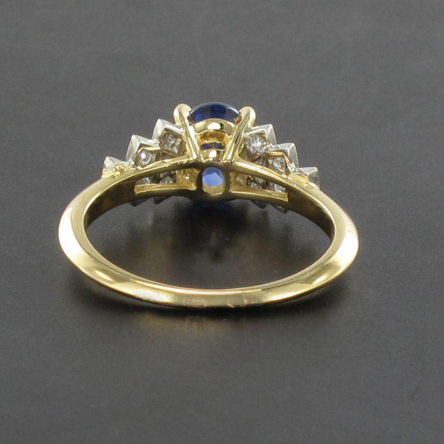 French Art Deco Style Sapphire Diamonds Ring 12