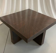 French Art Deco Style Square Macassar Coffee Table, Mid-Century Modern, Sunburst