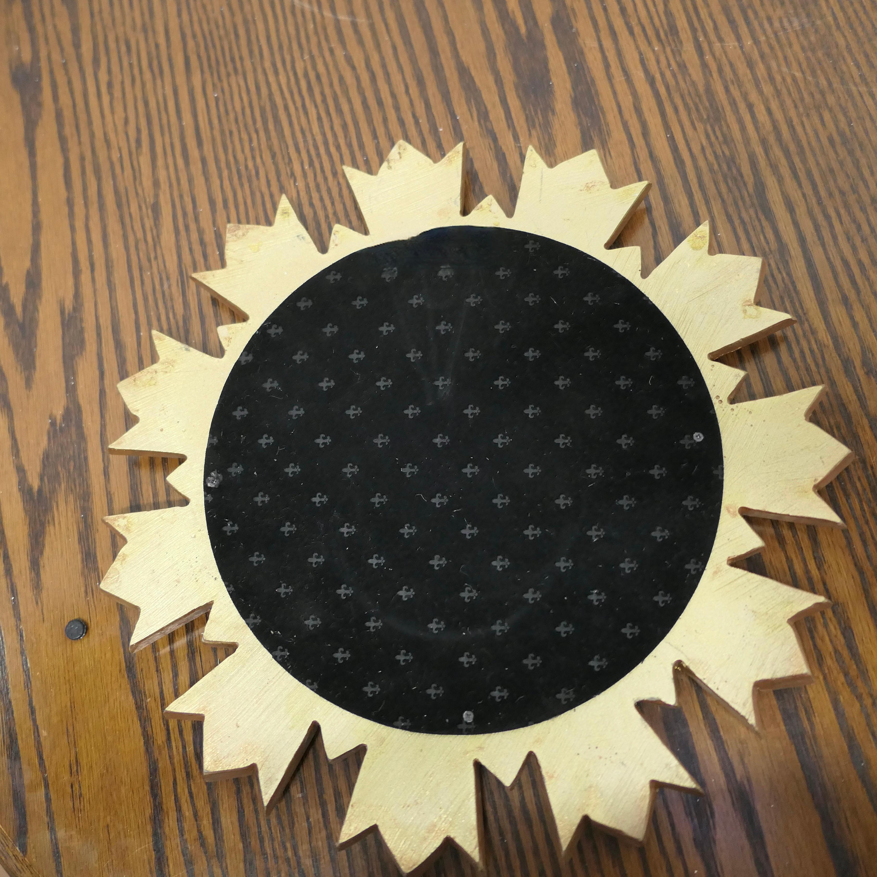 French Art Deco Style Sunburst-Starburst Gilt Mirror  A Lovely dainty piece 2