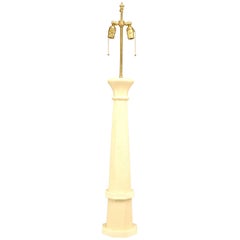 French Art Deco White Shagreen Table Lamp