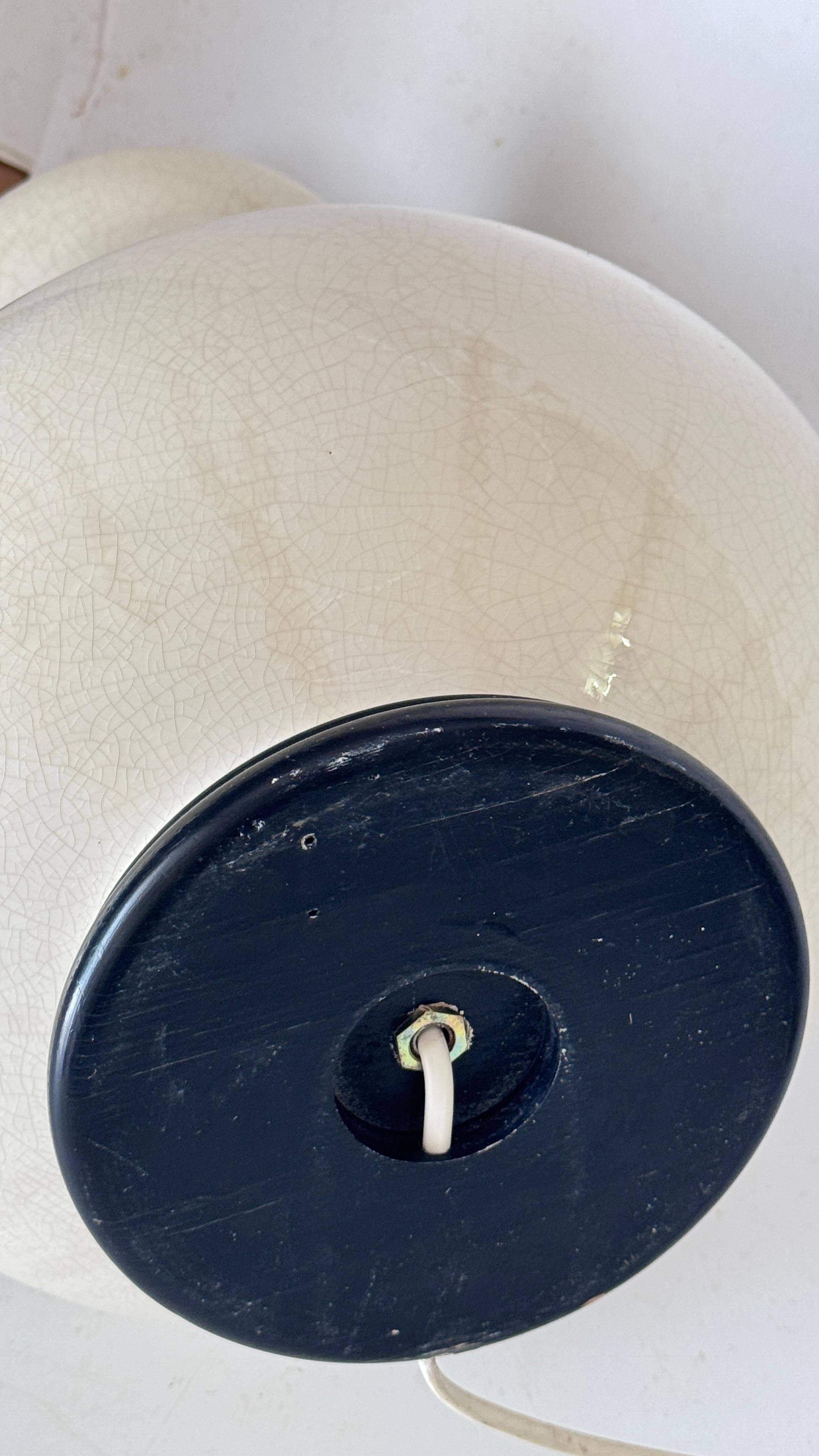 Lampada da tavolo francese in stile Art Déco - Ceramica screpolata bianca - Anni '70 in vendita 4
