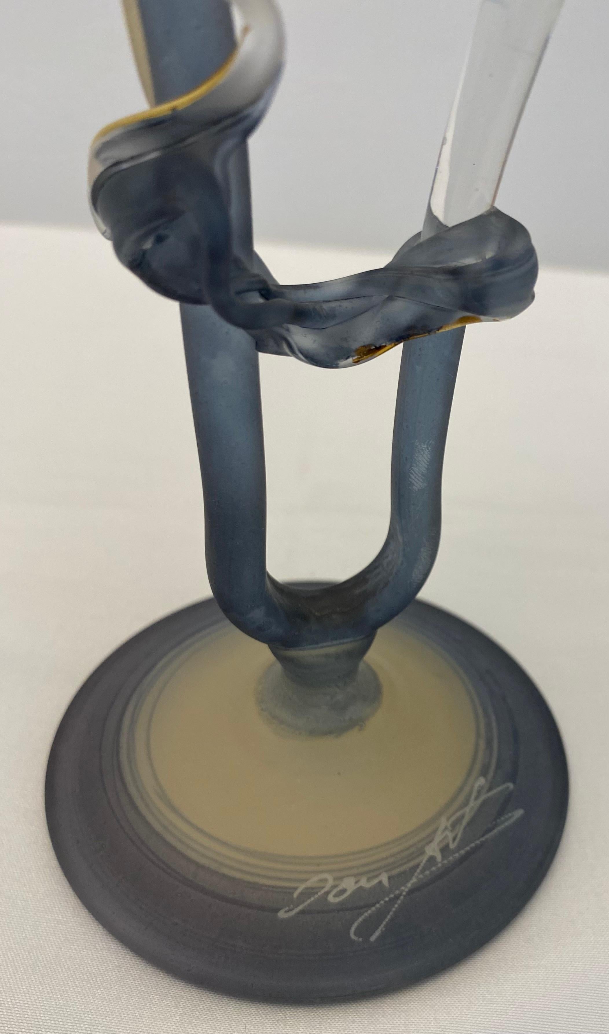 Französische Knospenvase aus durchscheinendem Glas im Art-déco-Stil, Erte Elte-Vase im Zustand „Gut“ im Angebot in Miami, FL