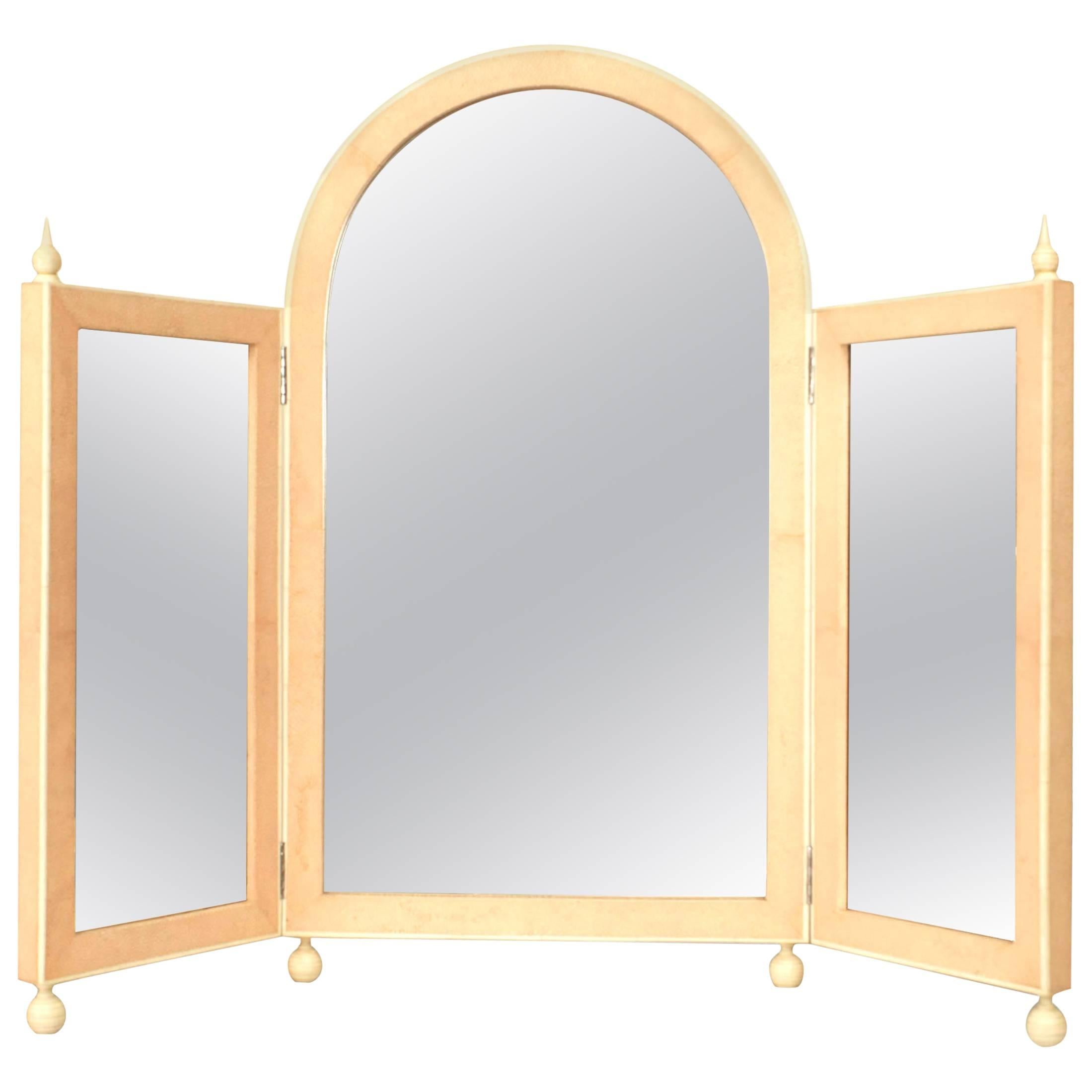 French Art Deco Style Triptych Dressing Table Mirror