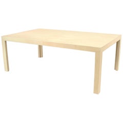 Table basse française de style Art Déco en galuchat blanc et os