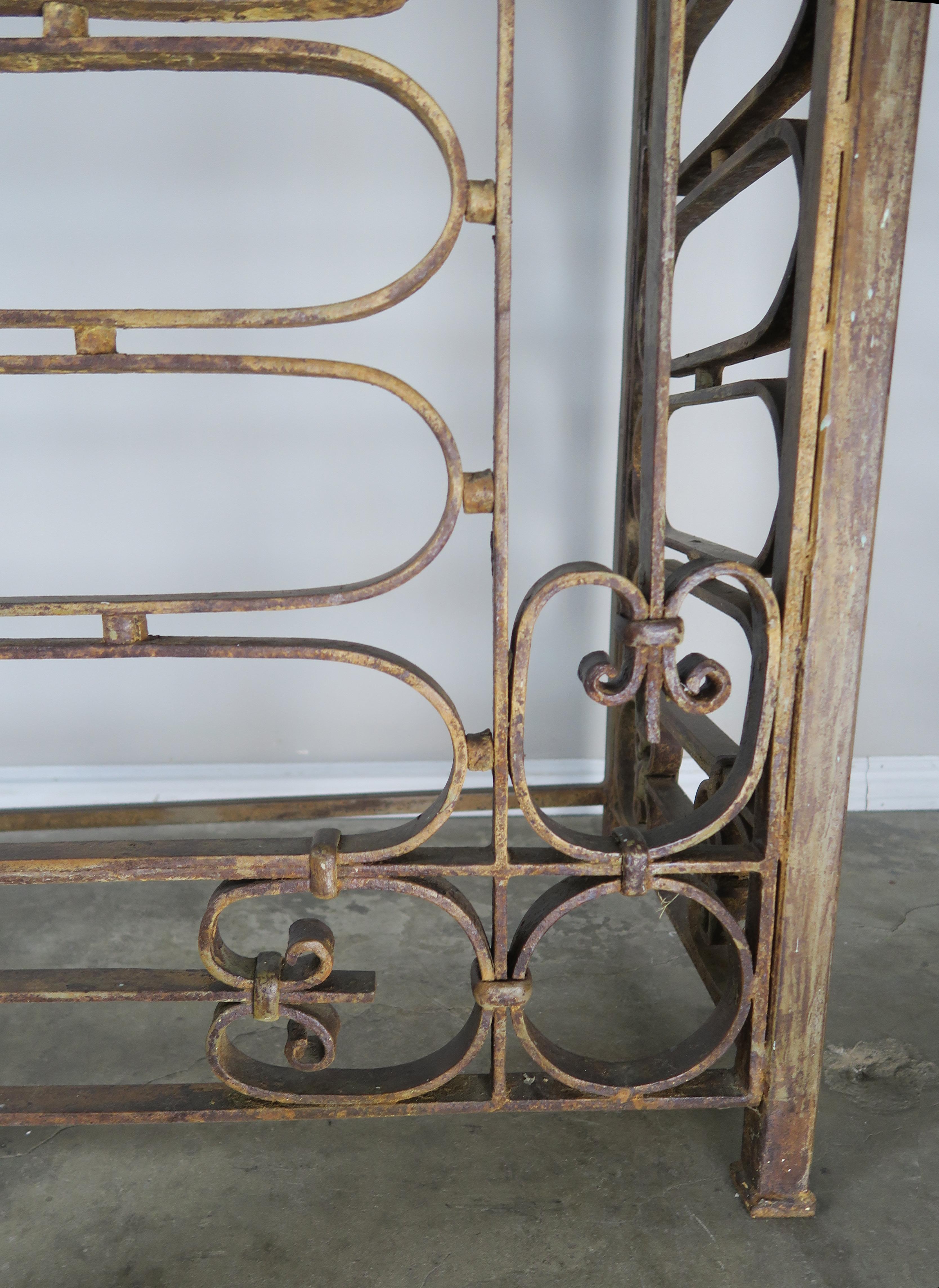 French Art Deco Style Wrought Iron Console with Onyx Top 4