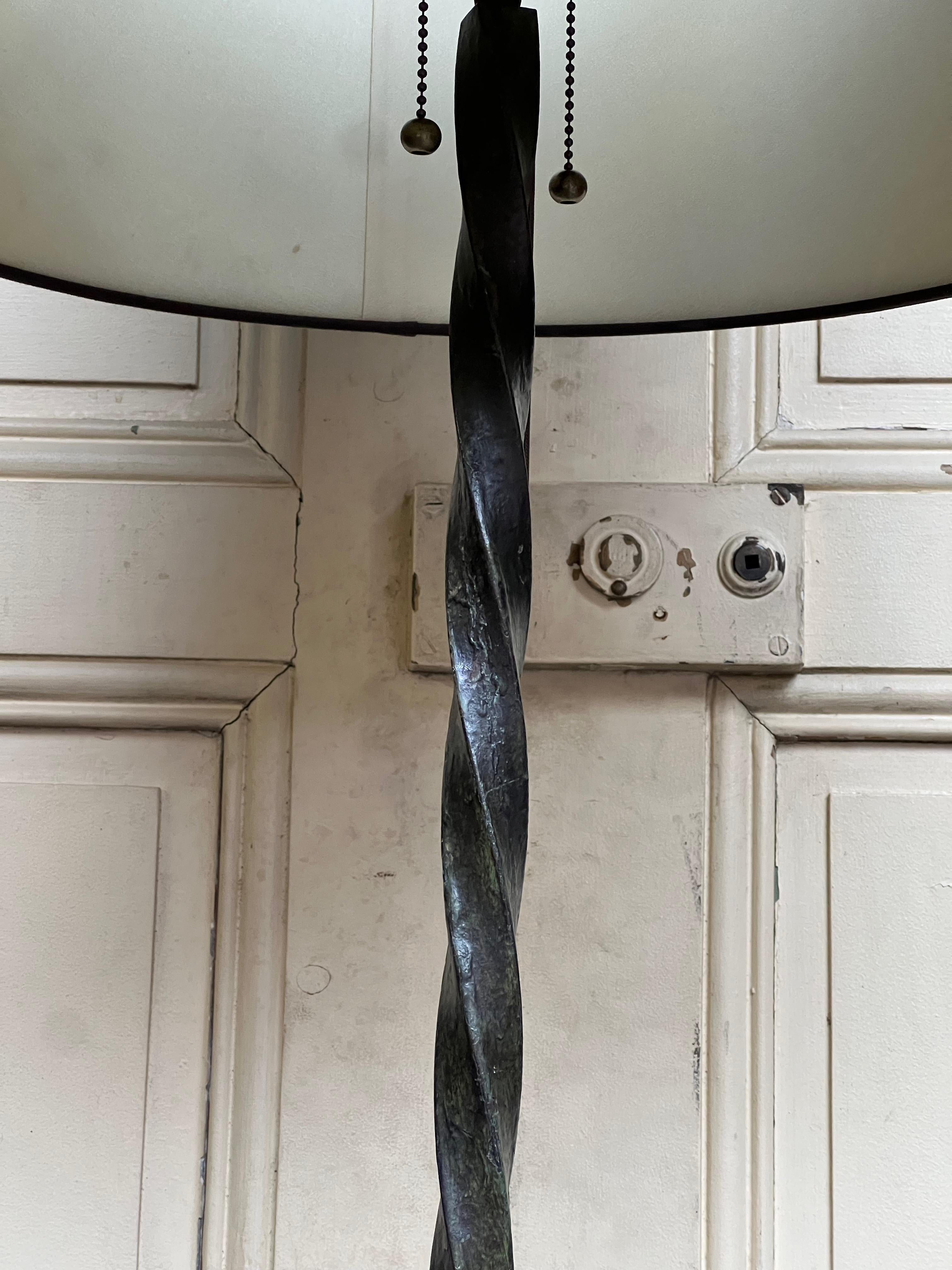 French Art Deco Style Wrought Iron Floor Lamp 6
