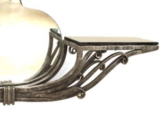 French Art Deco Style Wrought Iron Wall Mirror