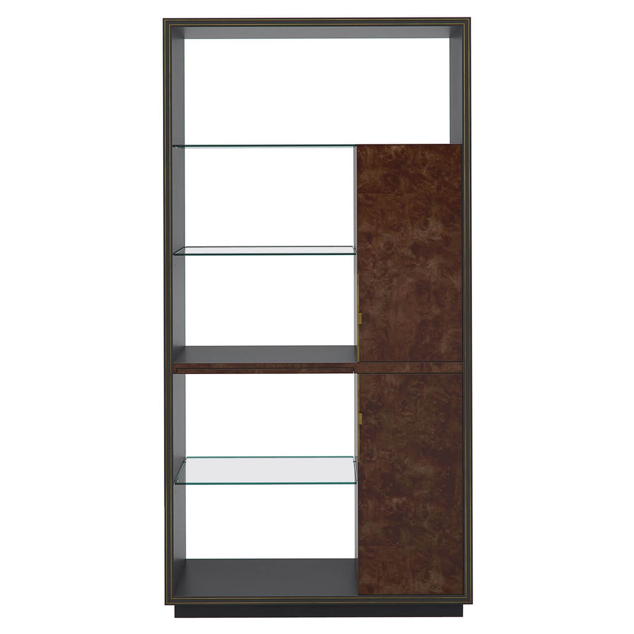 French Art Deco Styler Open Shelf Bar Cabinet