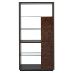 French Art Deco Styler Open Shelf Bar Cabinet