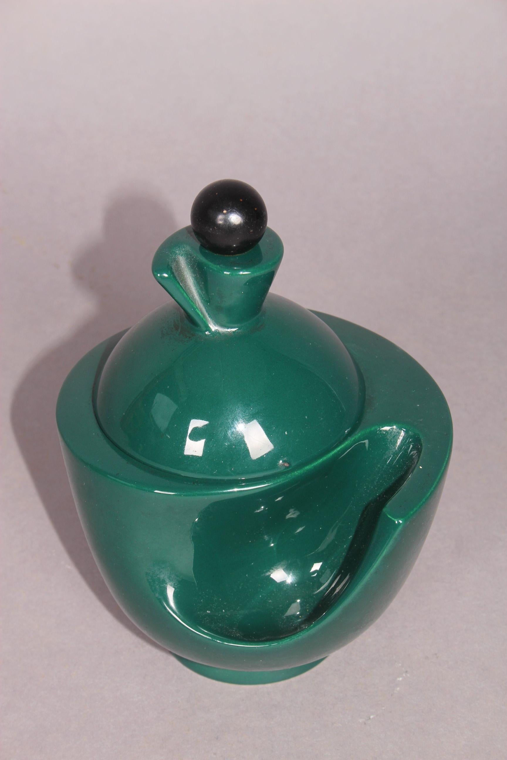 Ceramic French Art Deco Sugar Bowl