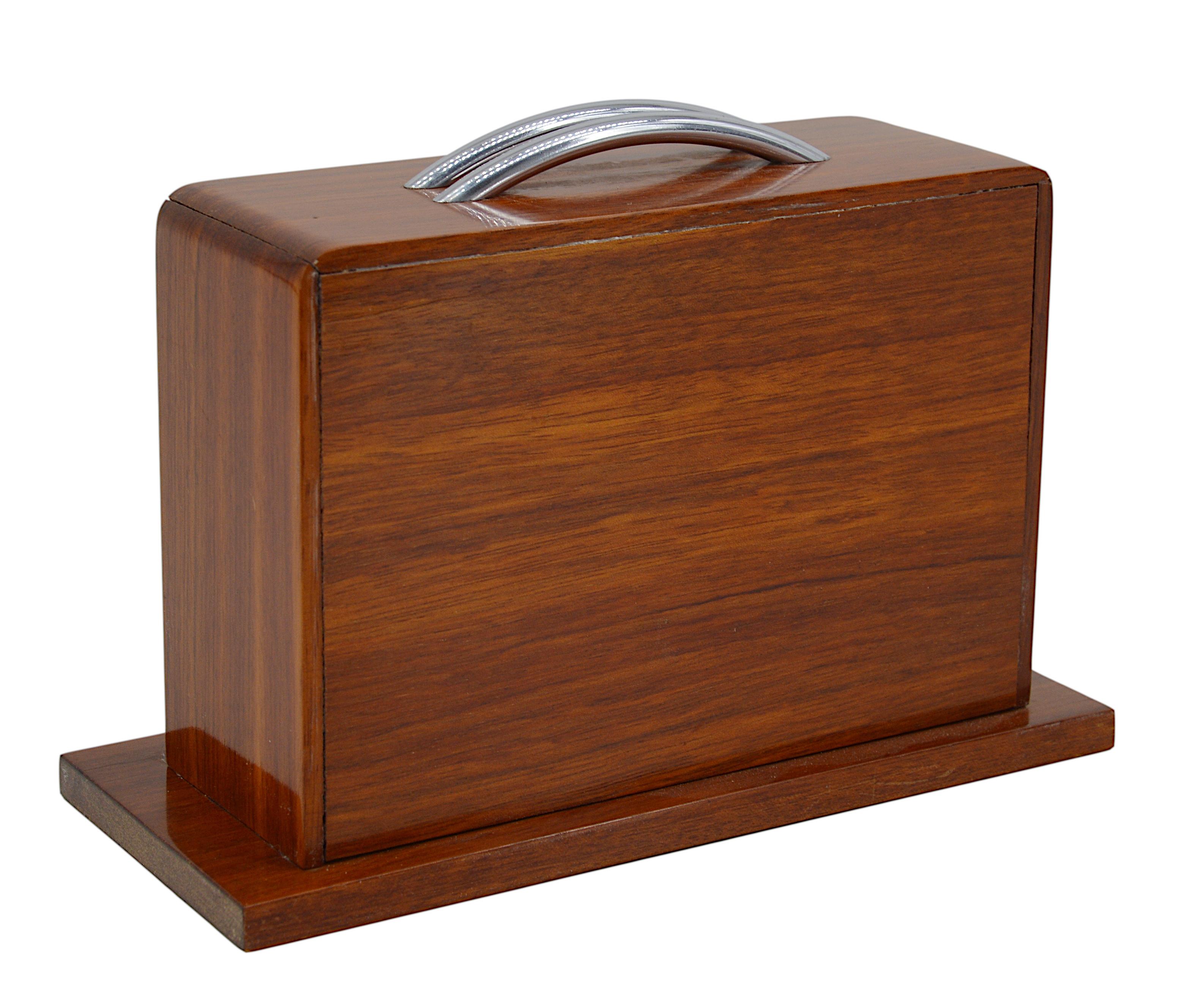 Early 20th Century French Art Deco Suitcase Cigarette Box 1920 For Sale