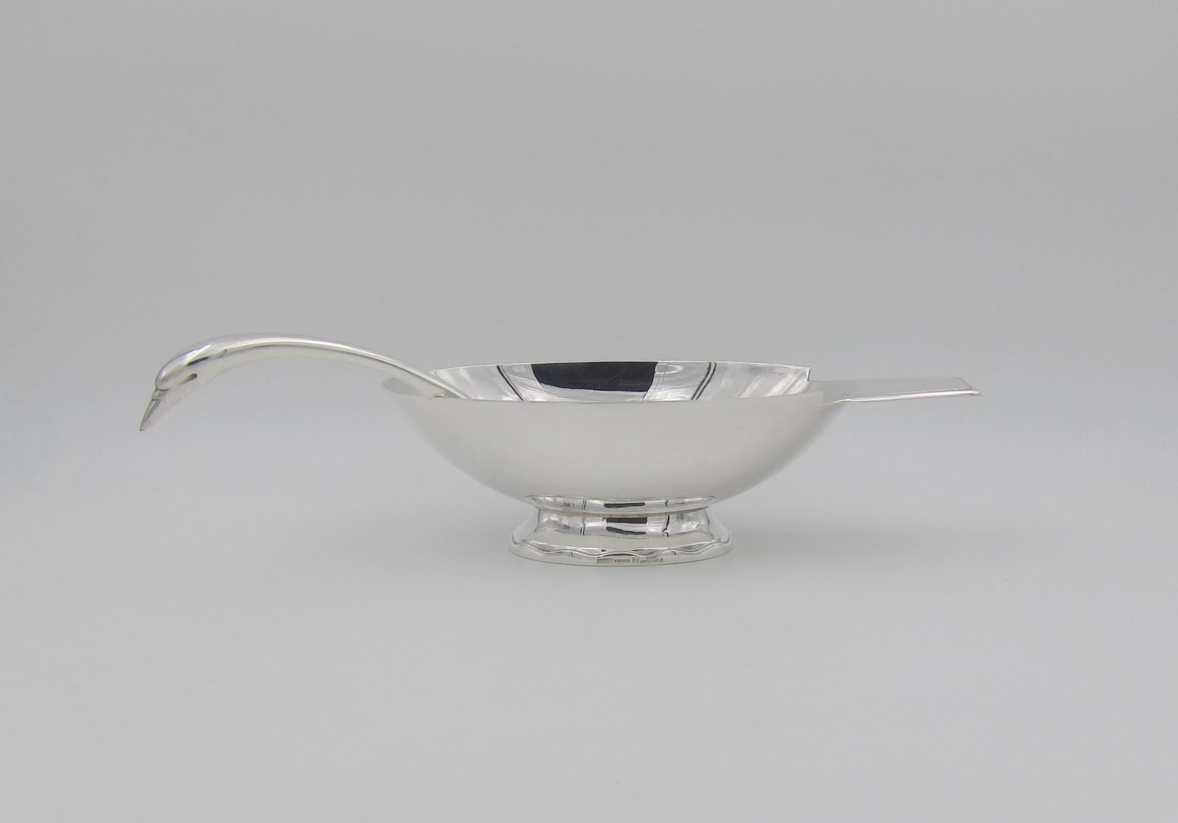 French Christofle Gallia Art Deco Swan Sauce Boat by Christian Fjerdingstad 5
