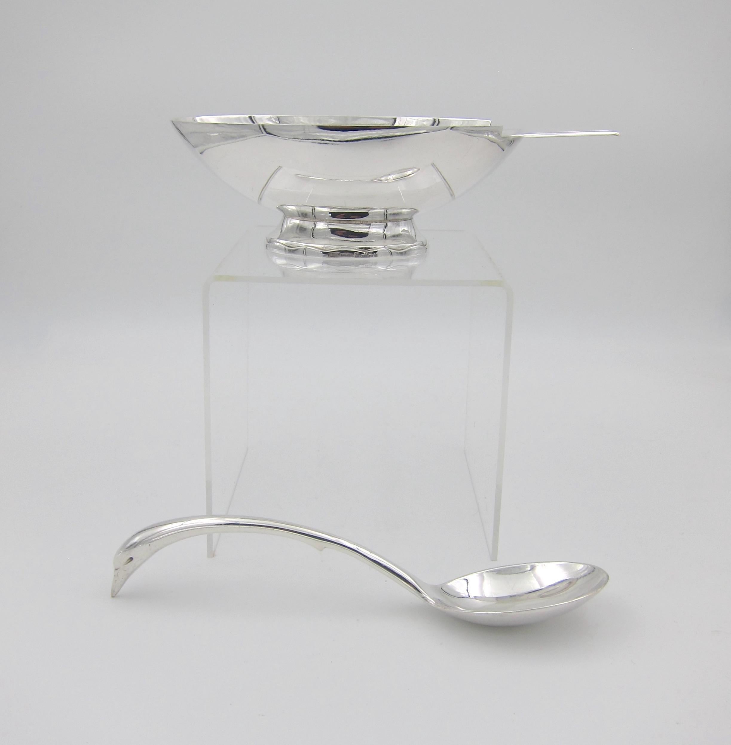 French Christofle Gallia Art Deco Swan Sauce Boat by Christian Fjerdingstad 6