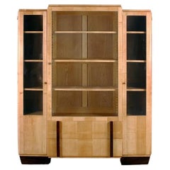 French Art Deco Sycamore and Exotic Wood Display Cabinet
